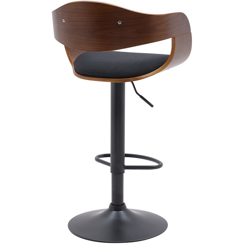 Juego de 2 taburetes de bar Kingston B en tela nogal/negra