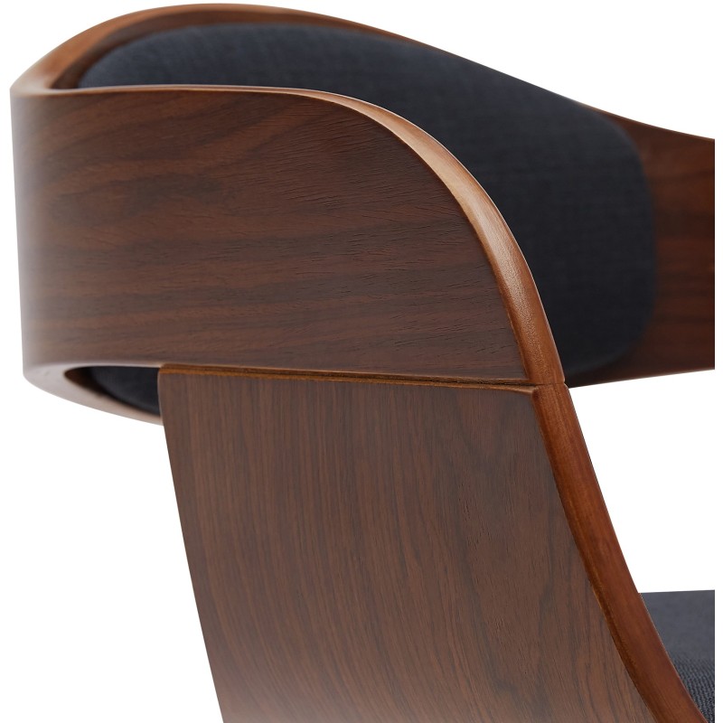 Juego de 2 taburetes de bar Kingston B en tela nogal/negra