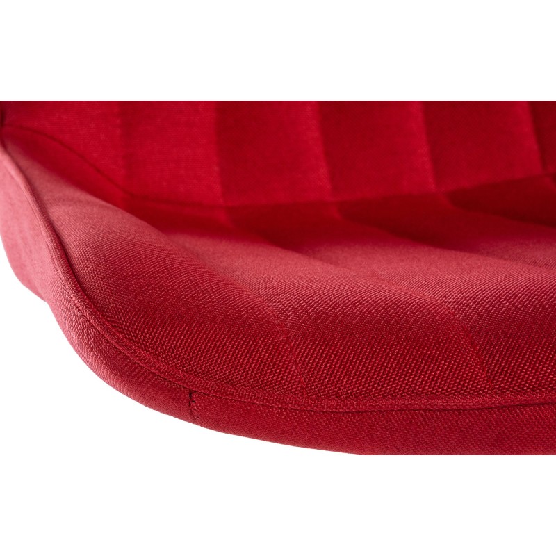 Conjunto de 2 taburetes de bar Toni en tela blanca y roja