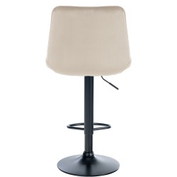 Juego de 2 taburetes de bar Toni en terciopelo negro y crema