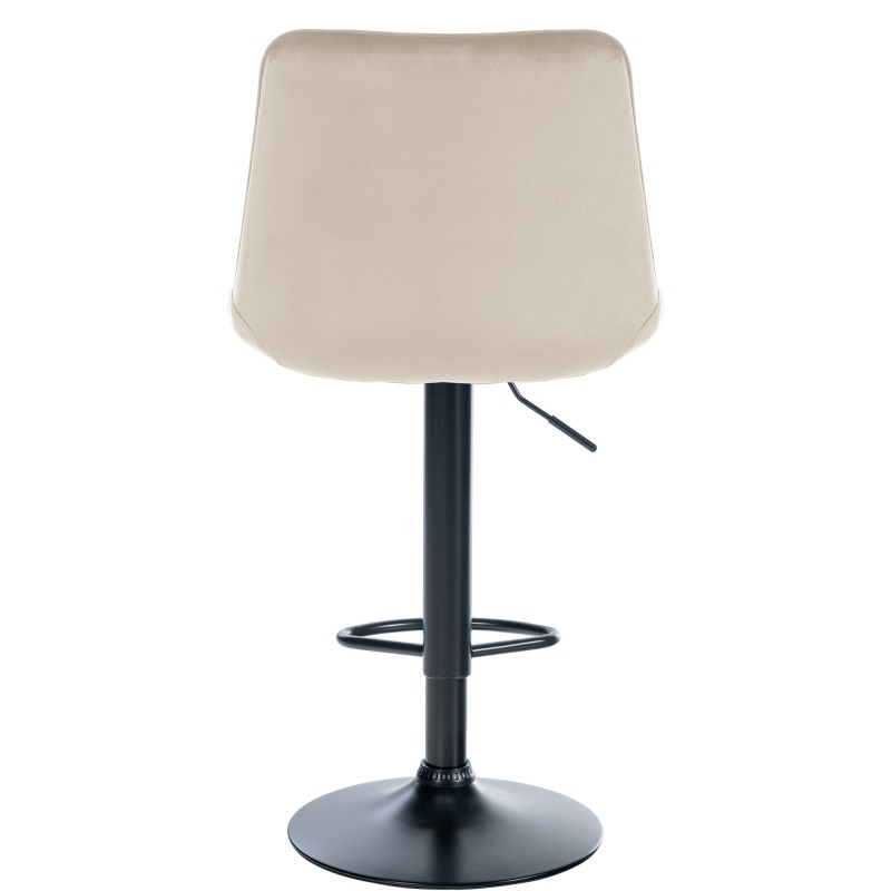Juego de 2 taburetes de bar Toni en terciopelo negro y crema