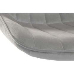 Juego de 2 taburetes de bar Toni en terciopelo negro y gris