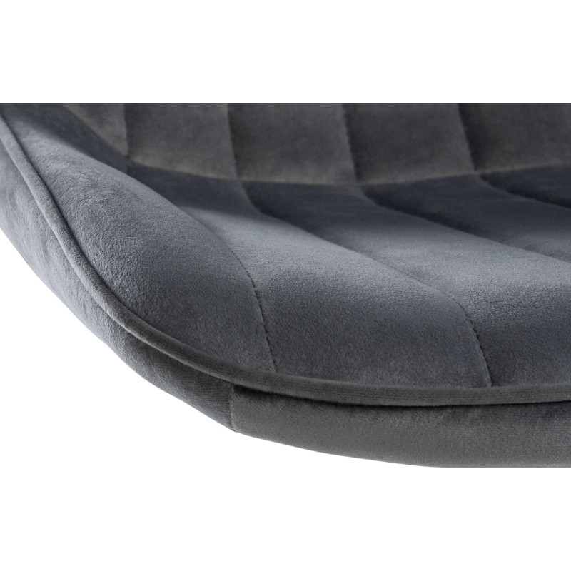 Juego de 2 taburetes de bar Toni en terciopelo blanco y gris oscuro