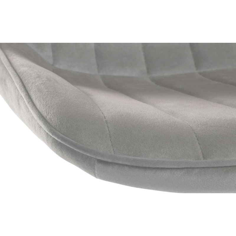 Juego de 2 taburetes de bar Toni en terciopelo blanco y gris