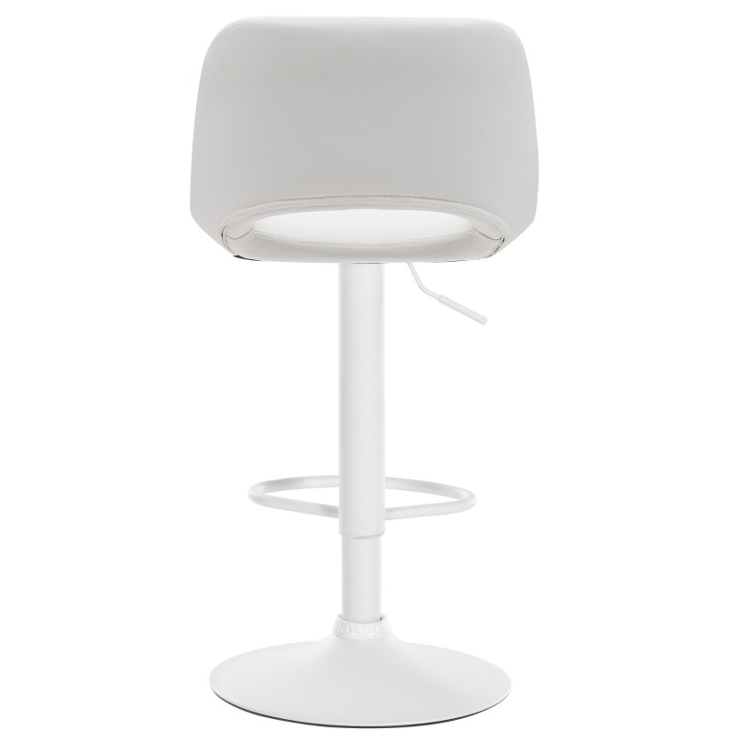 Taburete de bar Camden, piel sintética blanca