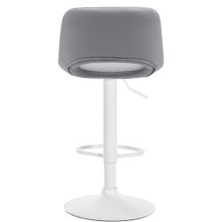 Taburete de bar Camden, piel sintética, blanco/gris