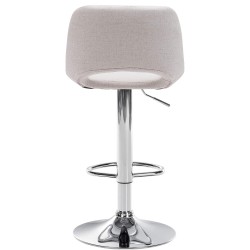Taburete de bar Camden en tela cromada color crema