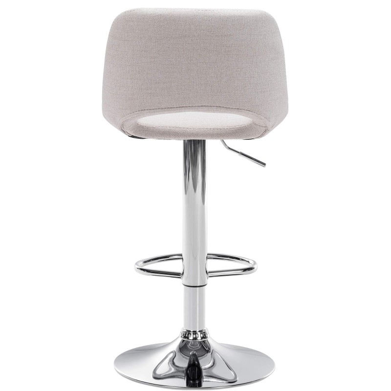 Taburete de bar Camden en tela cromada color crema