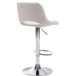 Taburete de bar Camden en tela cromada color crema