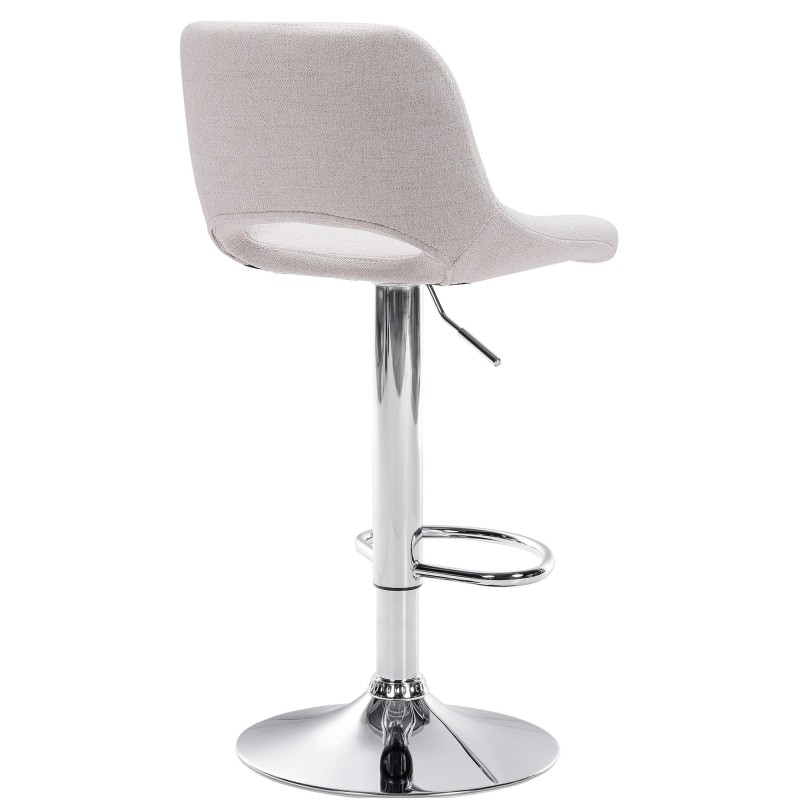 Taburete de bar Camden en tela cromada color crema