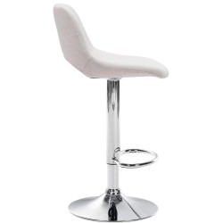 Taburete de bar Camden en tela cromada color crema