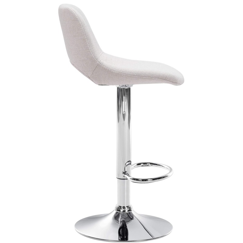 Taburete de bar Camden en tela cromada color crema
