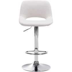 Taburete de bar Camden en tela cromada color crema