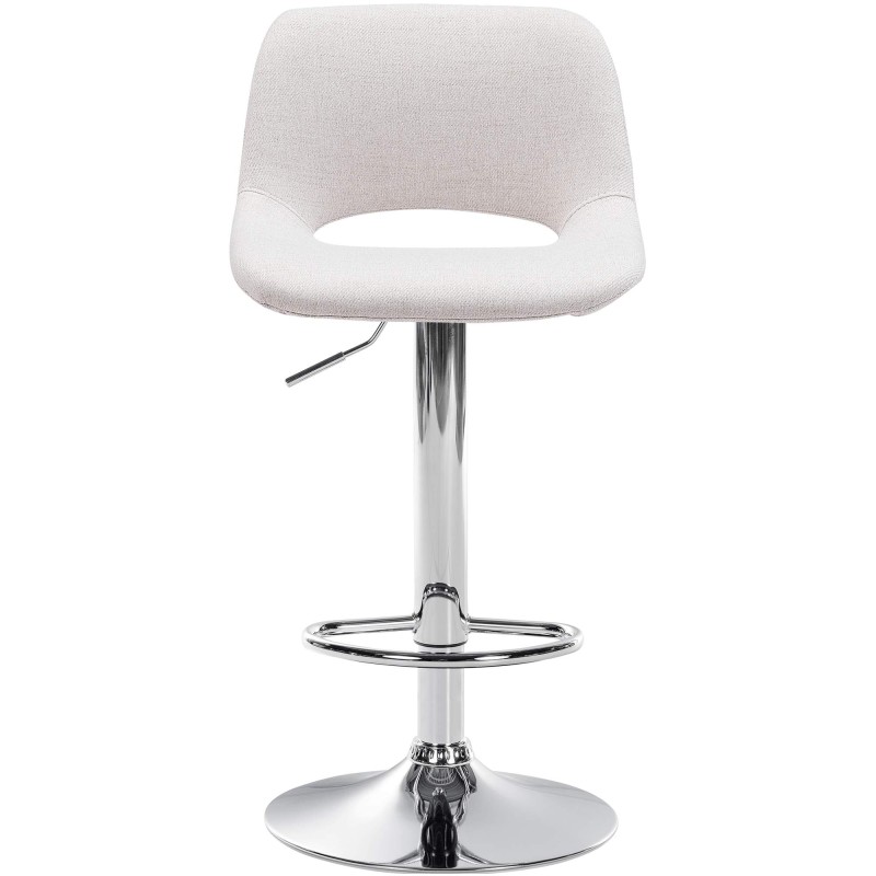 Taburete de bar Camden en tela cromada color crema