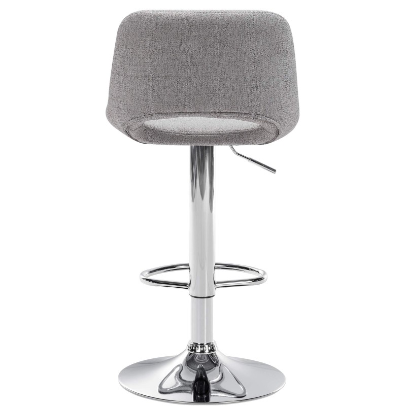 Taburete de bar Camden en tela cromada gris claro