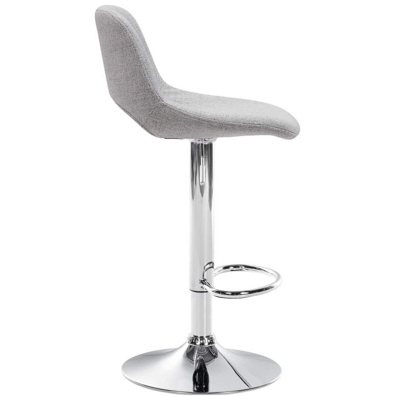 Taburete de bar Camden en tela cromada gris claro