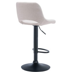 Taburete de bar Camden en tela negra y crema