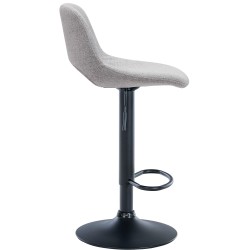 Taburete de bar Camden en tela negra y gris claro
