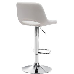 Taburete de bar cromado de terciopelo color crema Camden