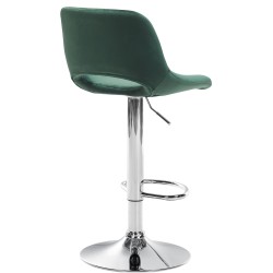 Taburete de bar cromado de terciopelo verde Camden
