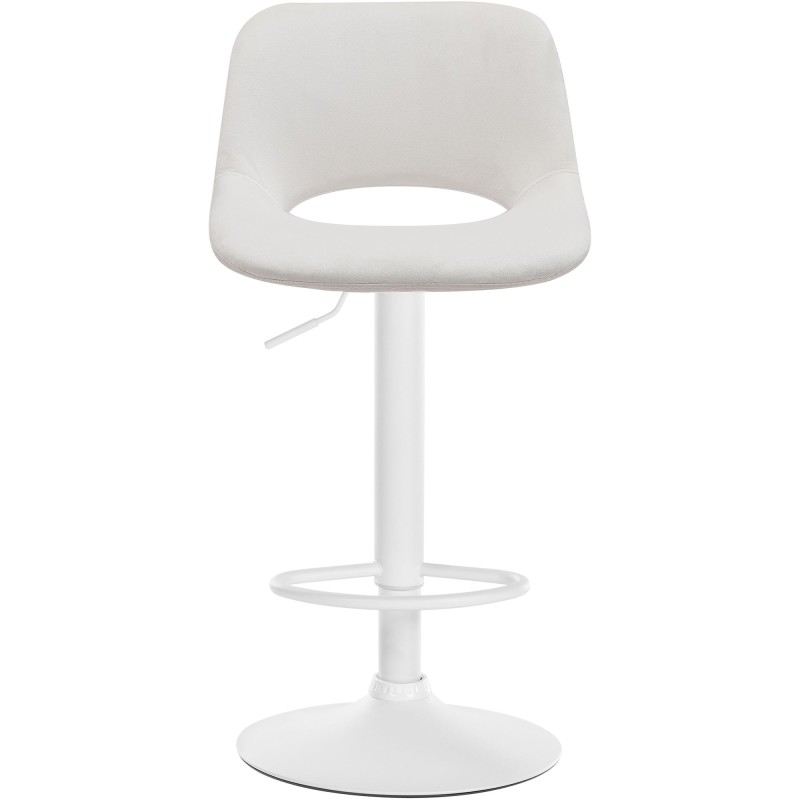 Taburete de bar Camden de terciopelo blanco crema