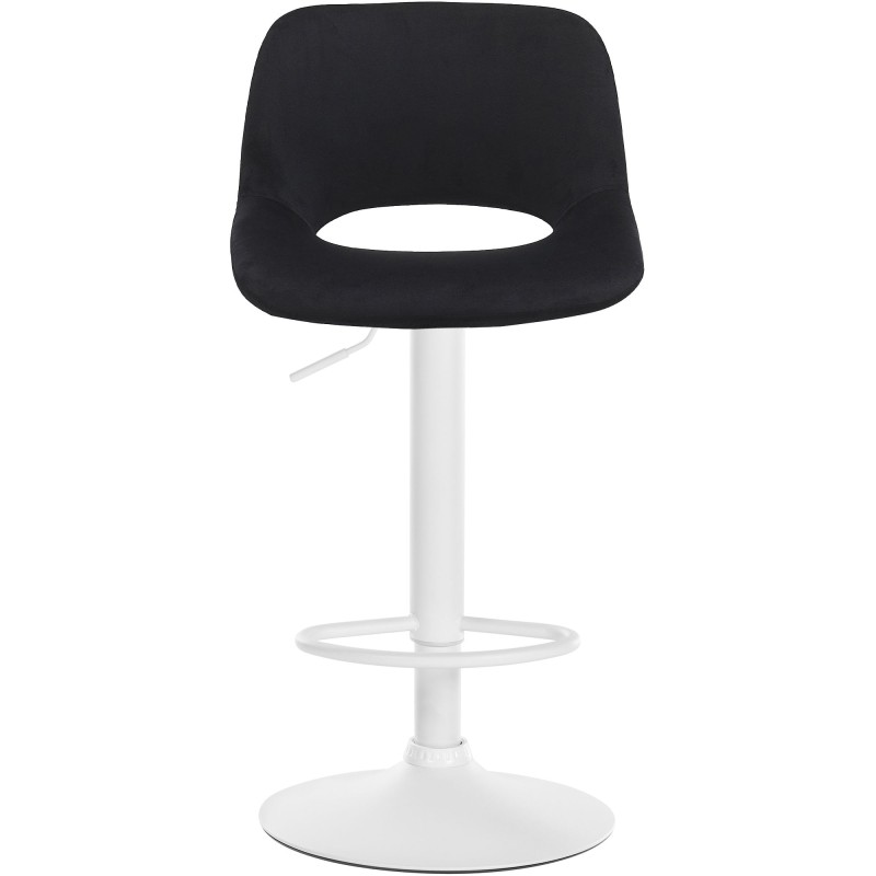 Taburete de bar Camden en terciopelo blanco y negro