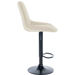 Juego de 2 taburetes de bar Toni en piel sintética color negro y crema