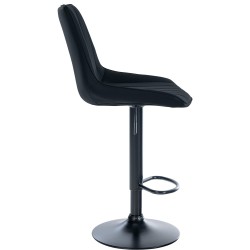 Juego de 2 taburetes de bar Toni en piel sintética negra