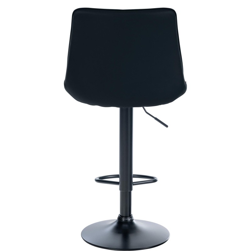 Juego de 2 taburetes de bar Toni en piel sintética negra