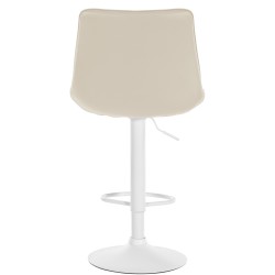 Juego de 2 taburetes de bar Toni en piel sintética color blanco crema