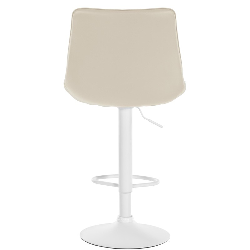Juego de 2 taburetes de bar Toni en piel sintética color blanco crema