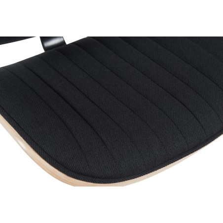 Juego de 2 taburetes de bar Clawson en tejido cromo natura/negro