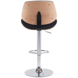 Juego de 2 taburetes de bar Clawson en tejido cromo natura/negro