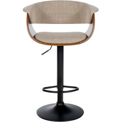 Juego de 2 taburetes de bar Vestal en tela nogal/crema