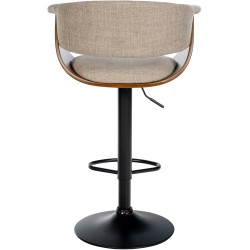 Juego de 2 taburetes de bar Vestal en tela nogal/crema