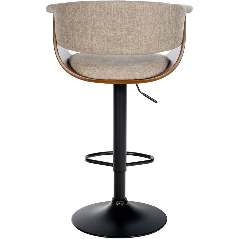 Juego de 2 taburetes de bar Vestal en tela nogal/crema