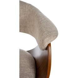 Juego de 2 taburetes de bar Vestal en tela nogal/crema