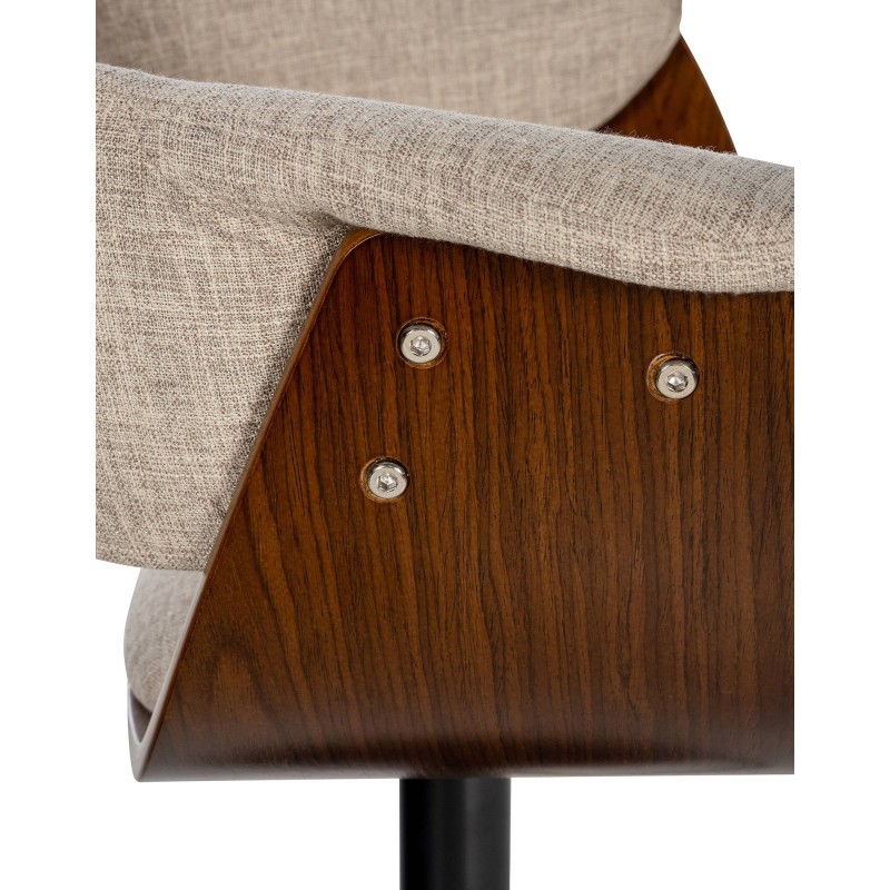 Juego de 2 taburetes de bar Vestal en tela nogal/crema