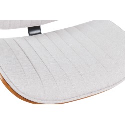 Juego de 2 taburetes de bar Clawson en tela cromada, color nogal/crema