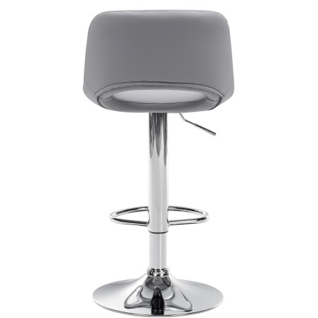Juego de 2 taburetes de bar Camden, piel sintética, gris cromado