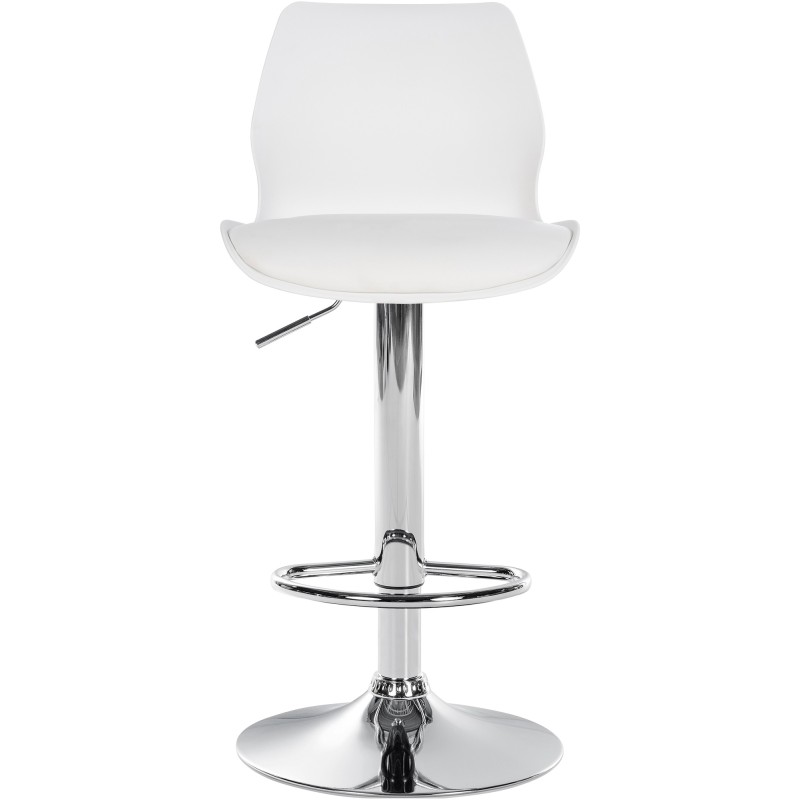 Juego de 2 taburetes de bar Gilbert, plástico blanco