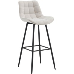 Taburete de bar Dartford de tela color crema