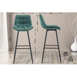 Taburete de bar de tela verde Dartford