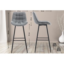 Taburete de bar Dartford en tela gris