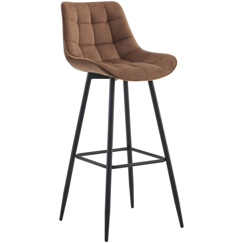 Taburete de bar Dartford de terciopelo marrón