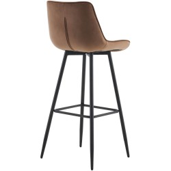 Taburete de bar Dartford de terciopelo marrón
