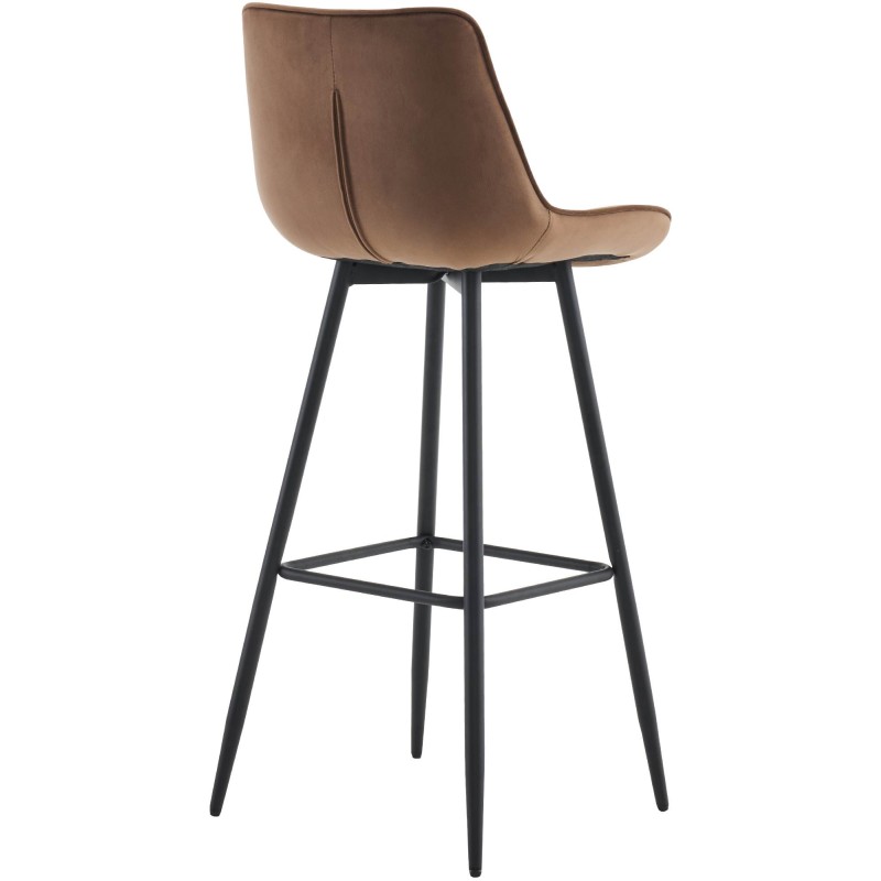 Taburete de bar Dartford de terciopelo marrón