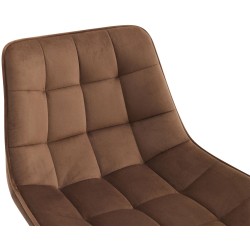 Taburete de bar Dartford de terciopelo marrón
