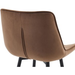 Taburete de bar Dartford de terciopelo marrón