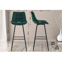 Taburete de bar Dartford de terciopelo verde
